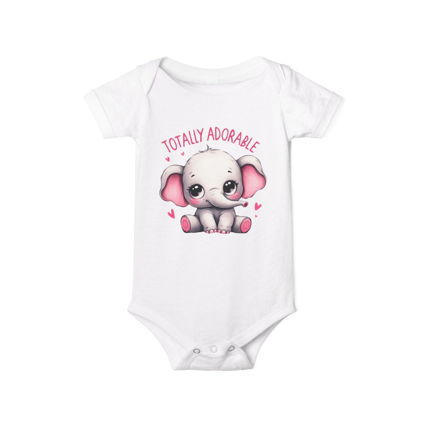 Totally Adorable – Baby Bodysuit with Tiny Elephant Design