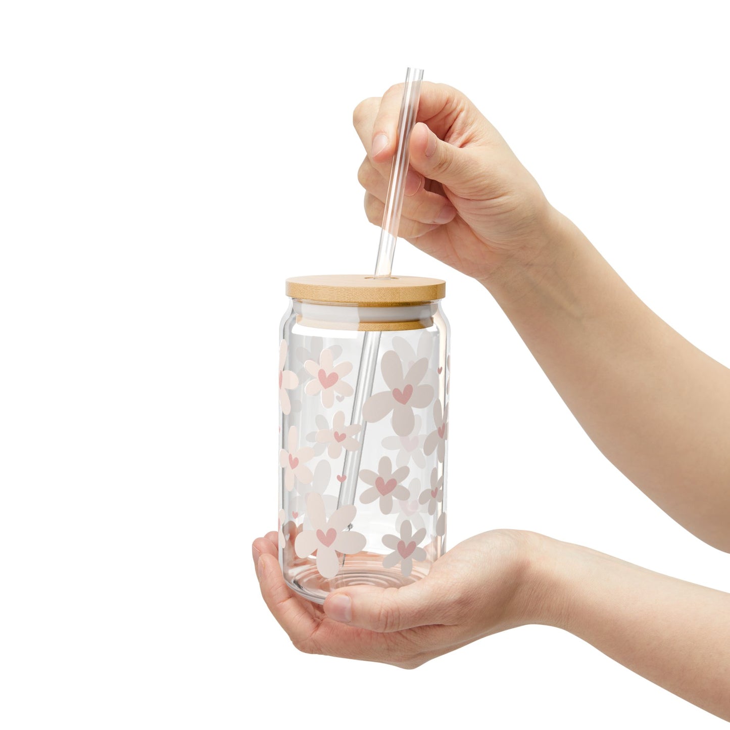 Pure Hearts – 16oz Glass Sipper