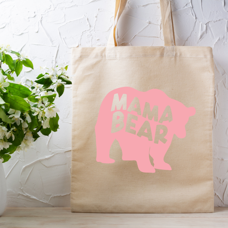 Pink Mama Bear Tote Bag