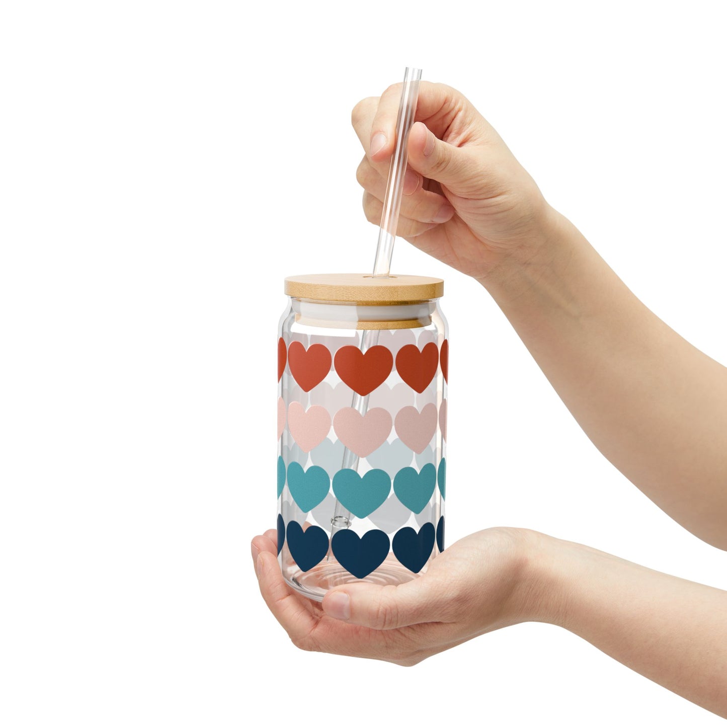 Tiny Hearts – 16oz Glass Sipper