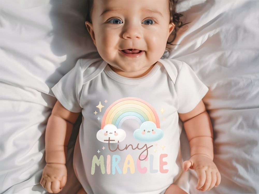 Tiny Miracle Rainbow Baby Onesie