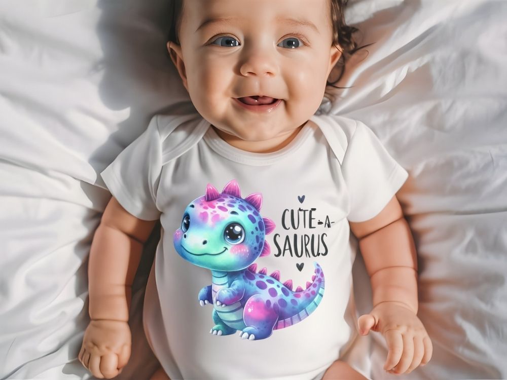 🦕 Cute-a-Saurus Dinosaur Baby Bodysuit – Adorable Soft Cotton Onesie