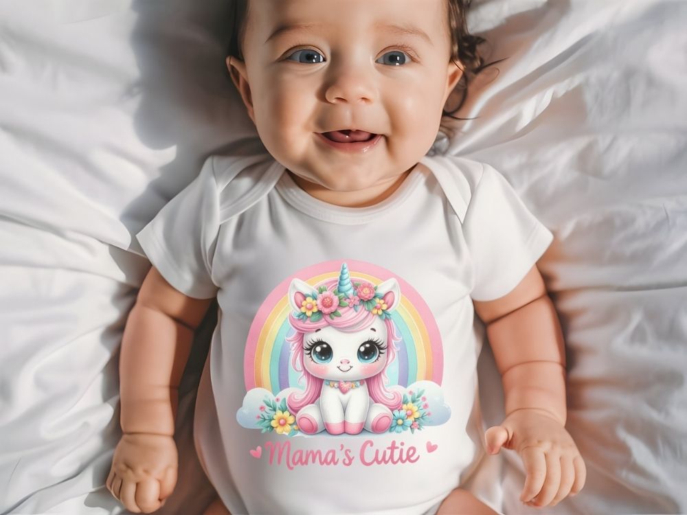 Mama’s Cutie Unicorn Baby Onesie