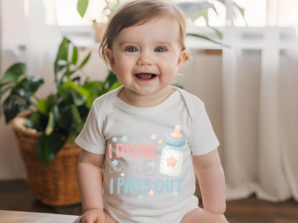 I Drink Until I Pass Out - Funny Baby Bodysuit – Soft Cotton Onesie