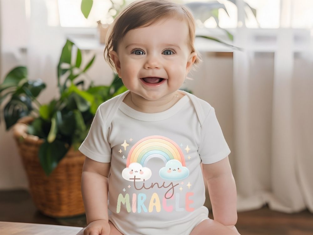Tiny Miracle Rainbow Baby Onesie