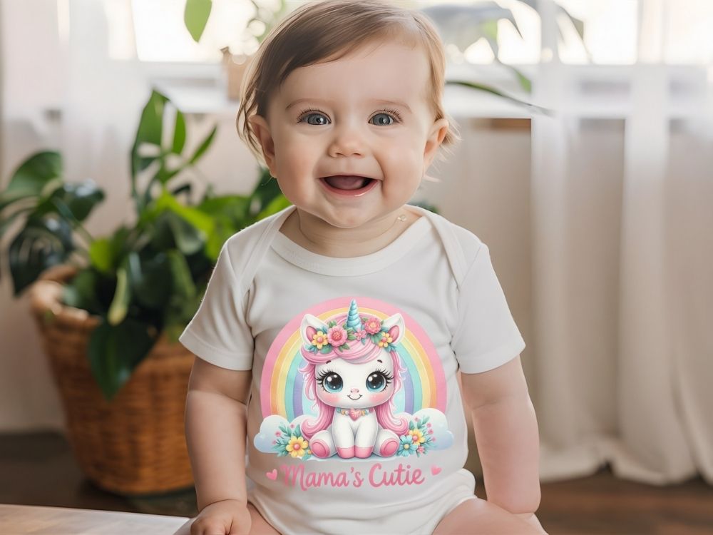 Mama’s Cutie Unicorn Baby Onesie