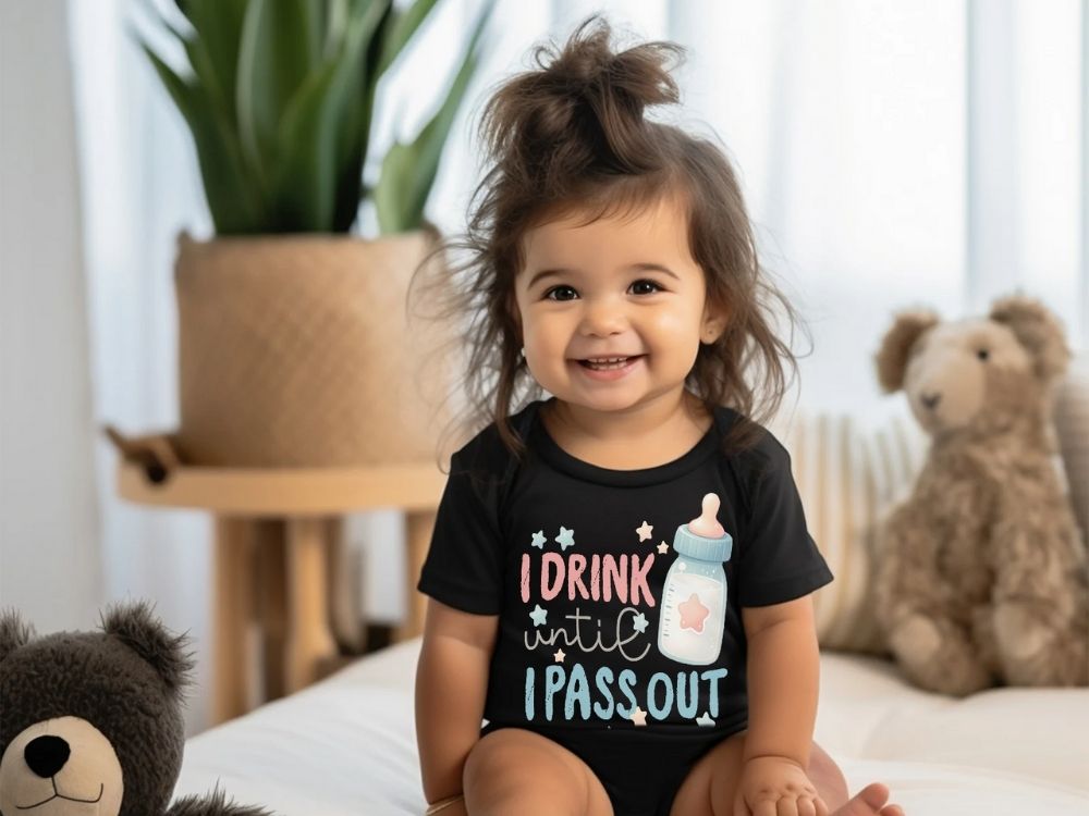 I Drink Until I Pass Out - Funny Baby Bodysuit – Soft Cotton Onesie