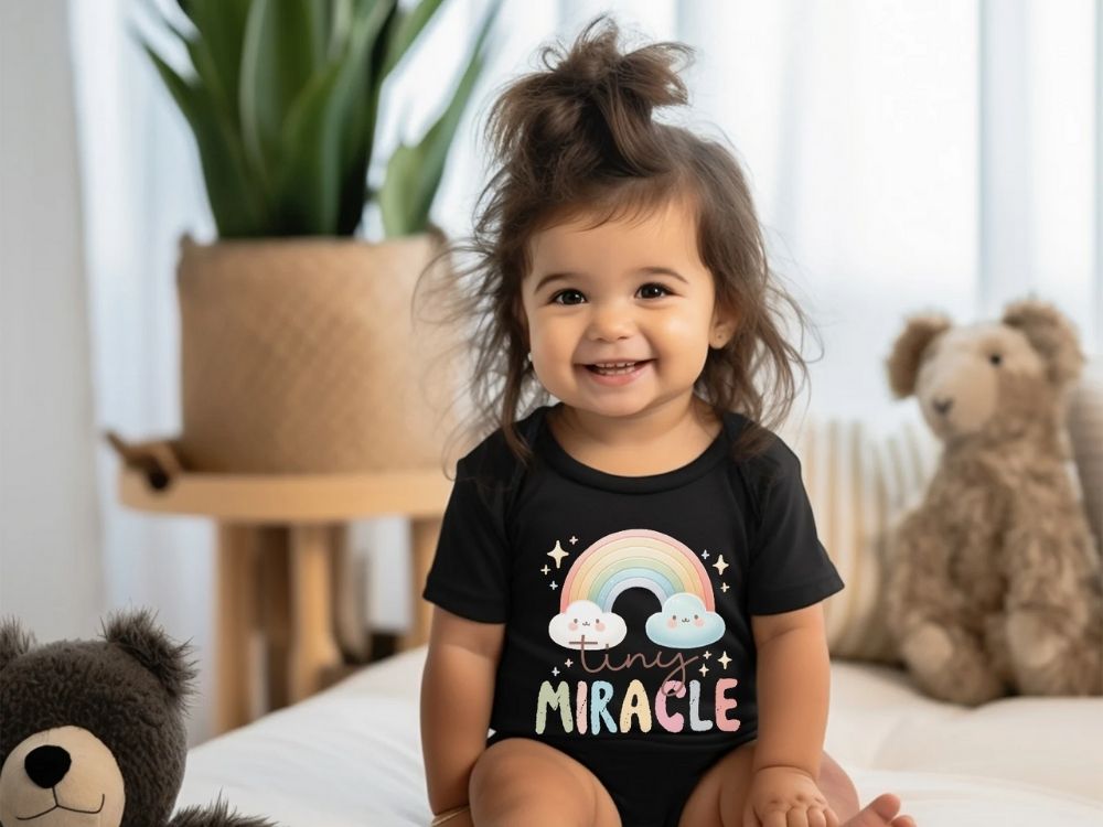 Tiny Miracle Rainbow Baby Onesie