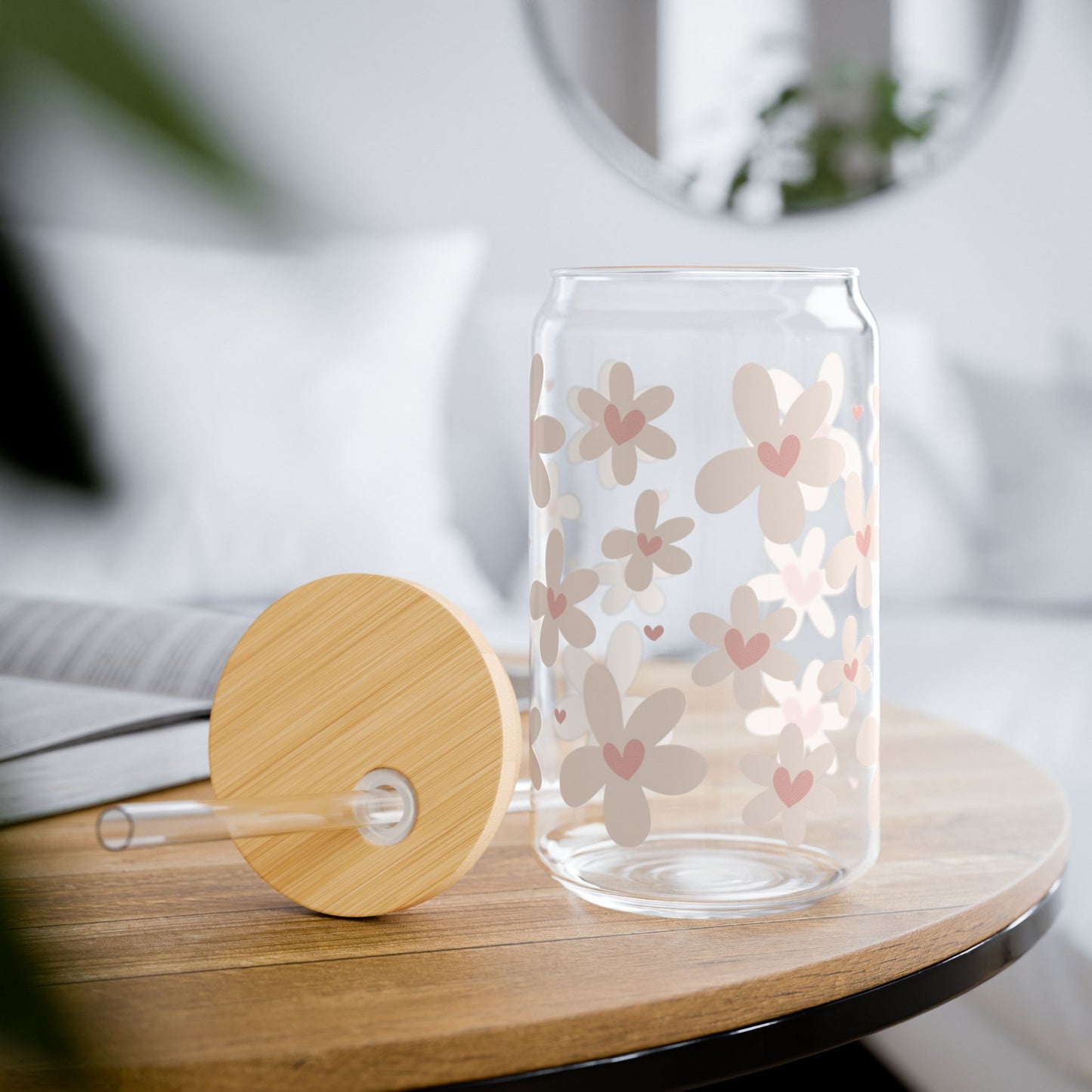Pure Hearts – 16oz Glass Sipper
