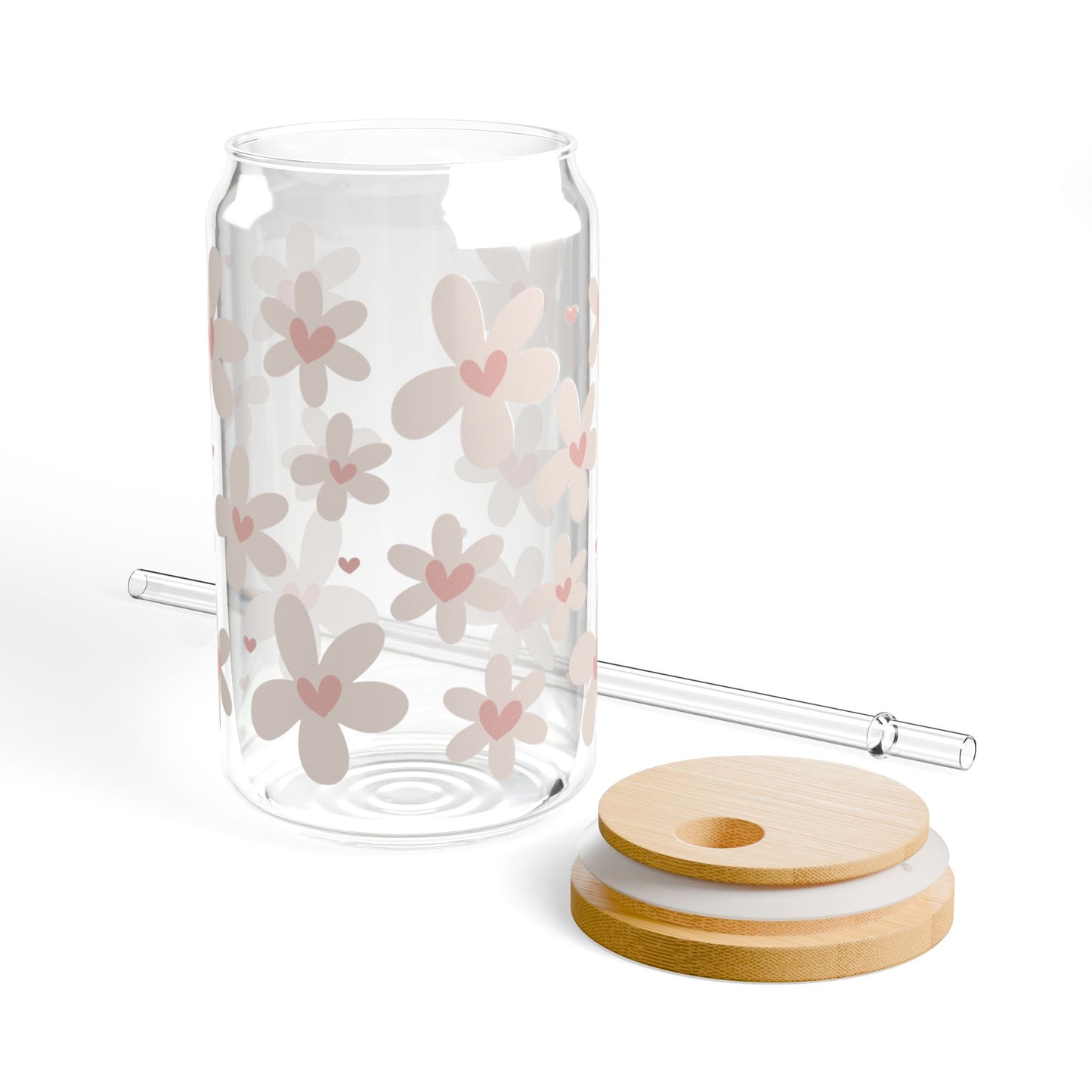 Pure Hearts – 16oz Glass Sipper