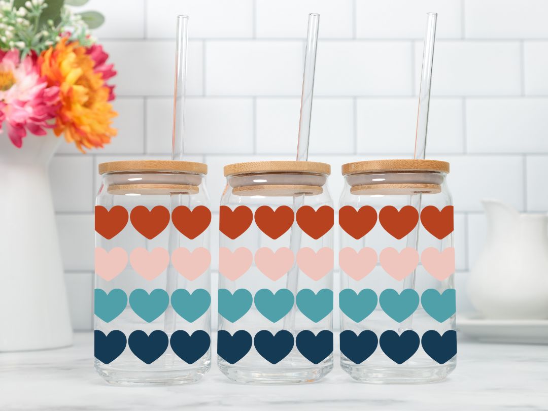 Tiny Hearts – 16oz Glass Sipper