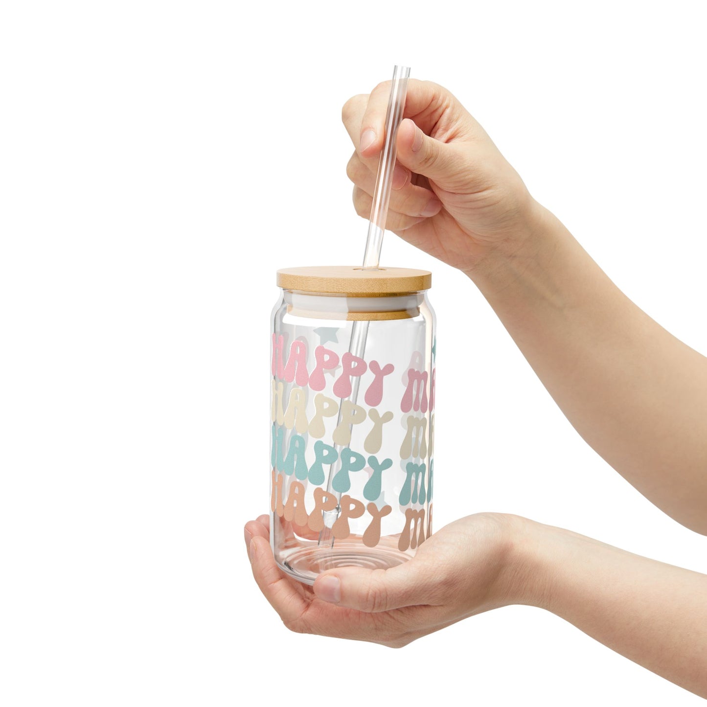 One Happy Mama – 16oz Glass Sipper