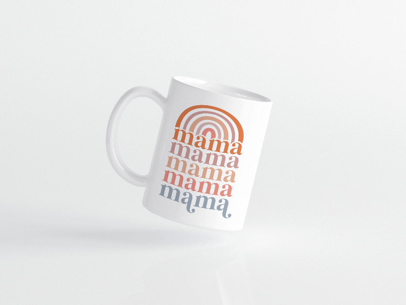 Mama Retro Rainbow Mug