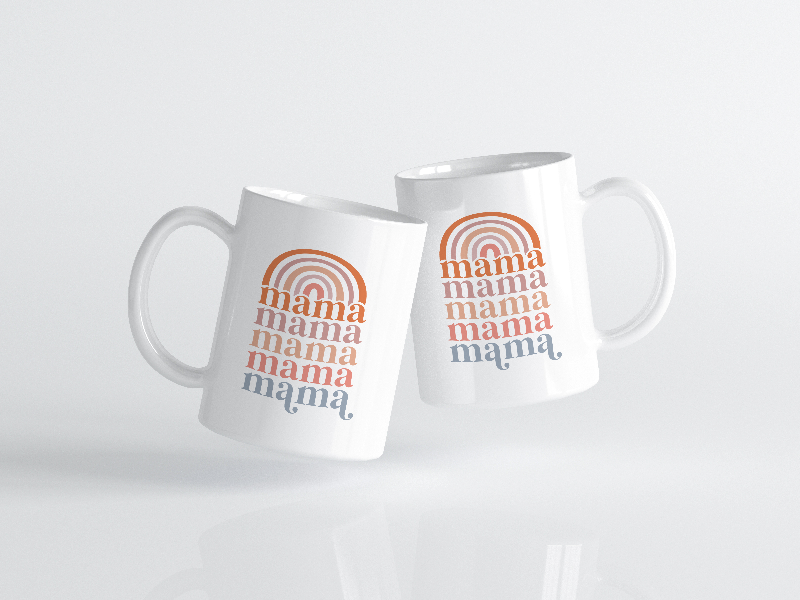 Mama Retro Rainbow Mug