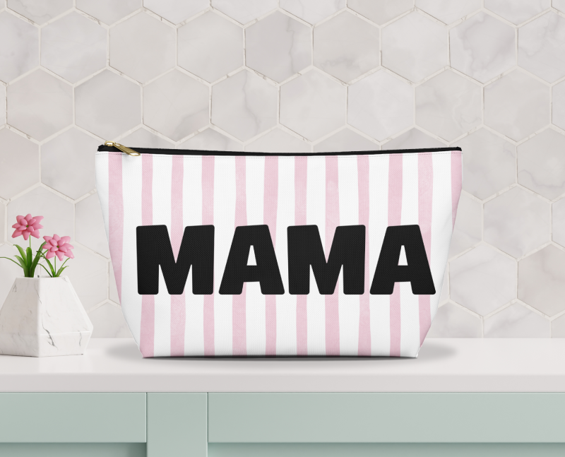 Mama Accessory Bag Pink Stripes