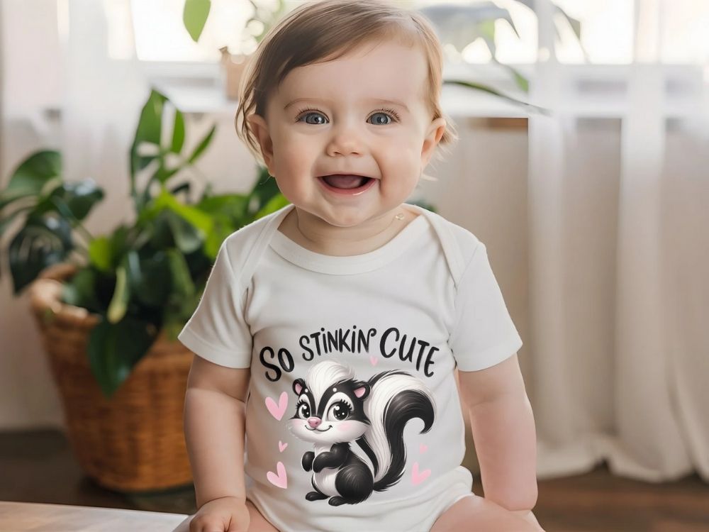 So Stinkin’ Cute – Baby Bodysuit with Adorable Skunk Design