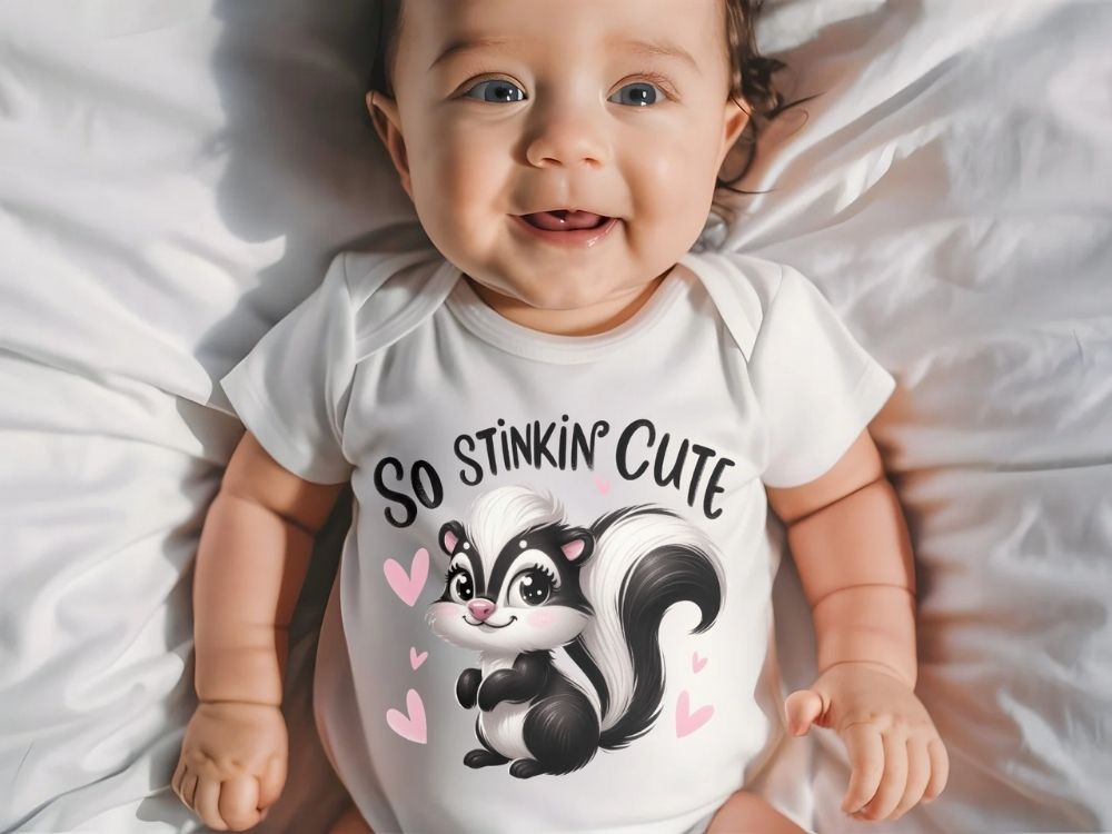 So Stinkin’ Cute – Baby Bodysuit with Adorable Skunk Design
