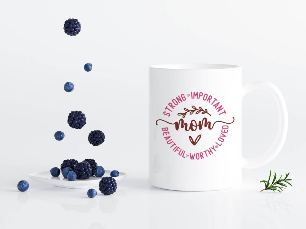 Strong, Worthy, Loved – The Perfect Mug for Moms!