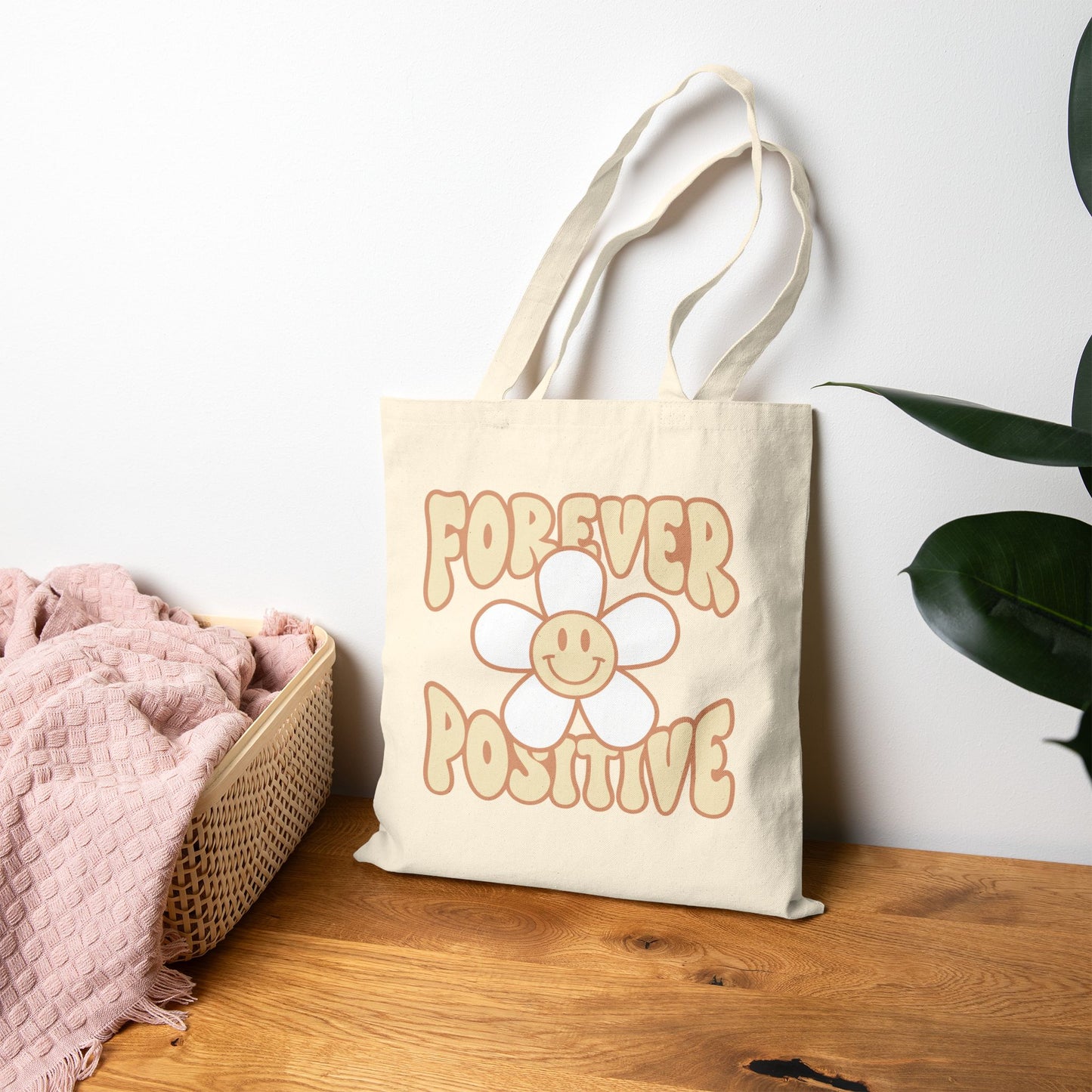 Forever Positive – Canvas Tote Bag with Uplifting Energy