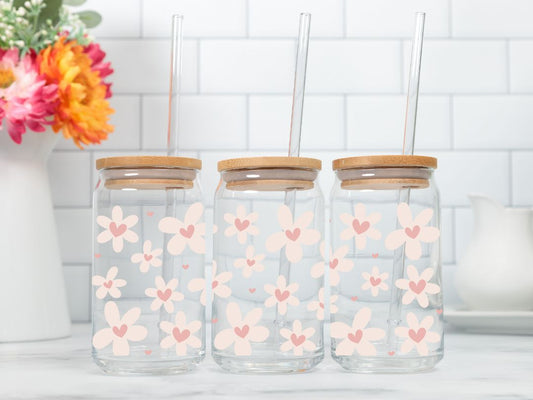 Pure Hearts – 16oz Glass Sipper
