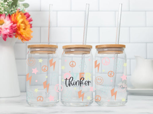Overthinker – 16oz Glass Sipper